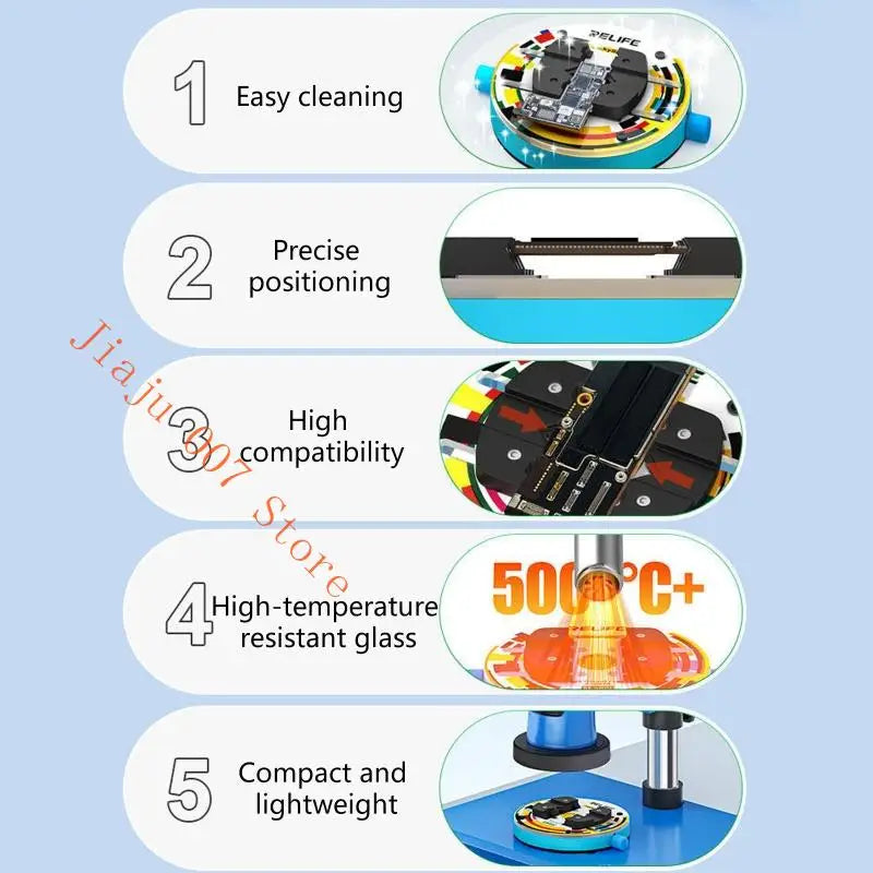 FISOKEE Heat-Insulating Glass Clamp for PCB & CPU Chip Repair PCB Holding Clamp Vue
