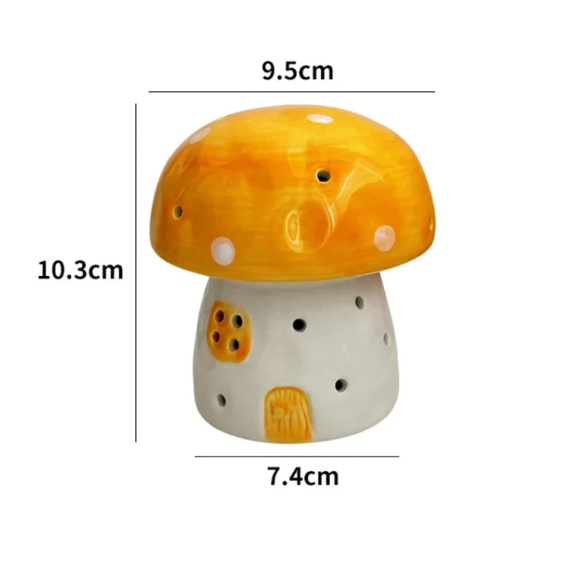 Ceramic Mushroom LED Night Light | Handmade Bedside Lamp & Decor LED Night Light Vue