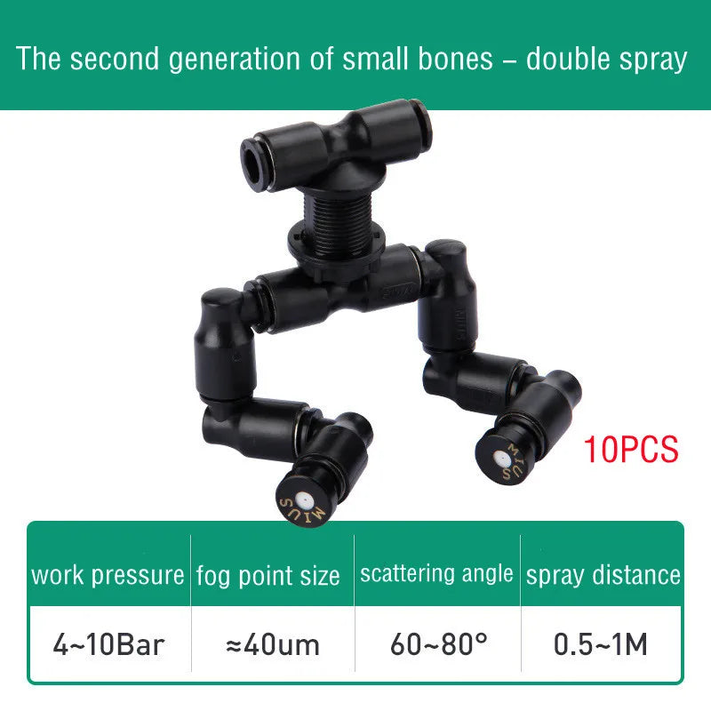 C Series Reptiles Fogger Mist Sprinkler Rainforest Terrariums Humidifier High Pressure Silent Pump Fog Machine Sprayer System Vue Double nozzle-10pcs