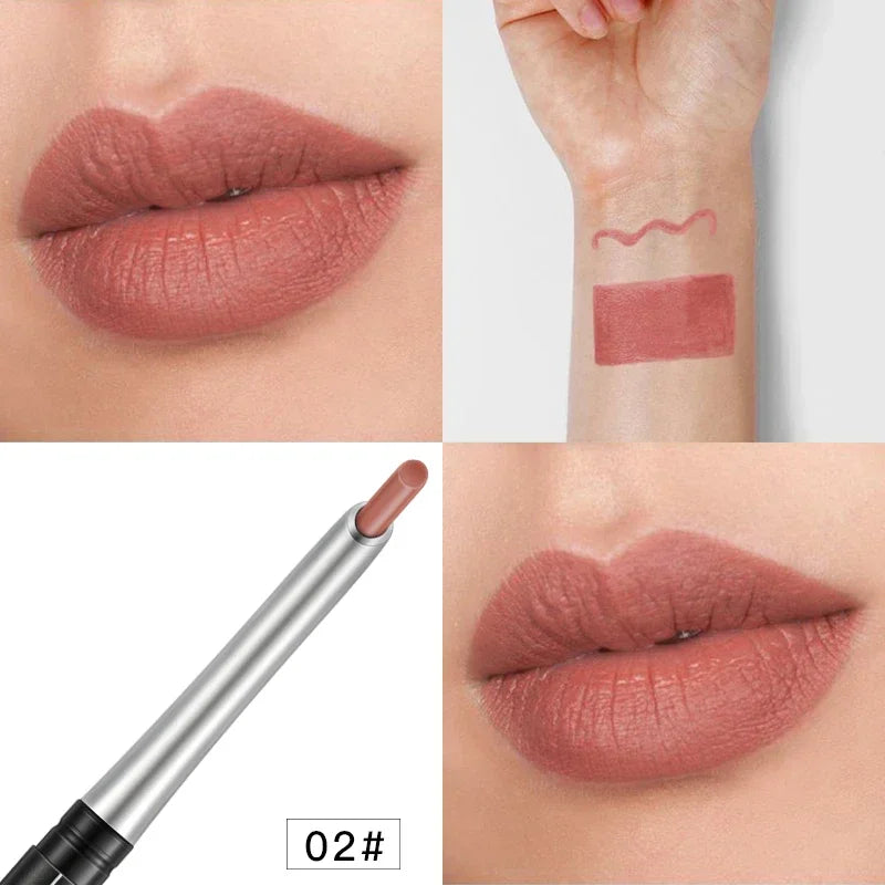 17Colors Portable Matte Pencil Lipstick Natural Long-lasting Waterproof Moisturizing Pen Lip Liner Makeup For Women Vue 02