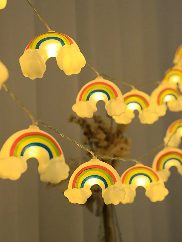 Y2K Rainbow Led String Lights Indoor Atmosphere Birthday Decoration Girl Room Battery Lights Outdoor Waterproof Outdoor 035 Vue warm white USB 1.5m 10 bulbs