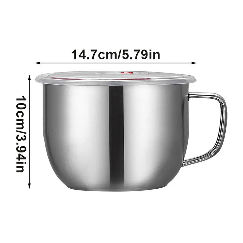 Food Grade 304 Stainless Steel Children Soup Bowl Single Ear Anti Scalding Handle Durable Noodle Cup for Toddler Meals Vue S