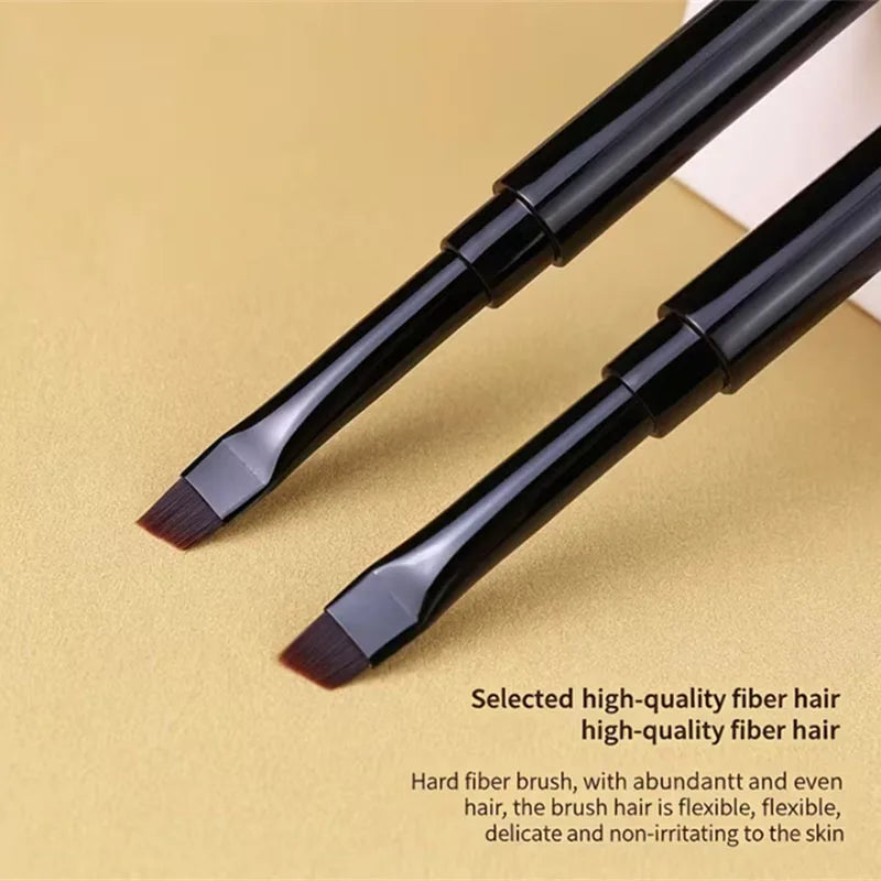 2 in 1 Angled & Silicone Brow Brush with Cap Multi-function Brow Definer & Eyeliner Brush Multi-use Brow & Eyeliner Makeup Tool Vue