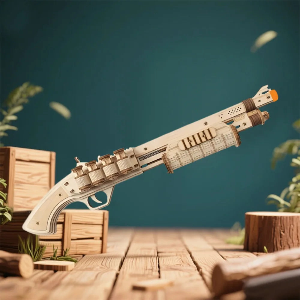 Shotgun Building Block Toy DIY Handmade Wooden Puzzle Assembly Model Educational Toys Simulation Model Vue