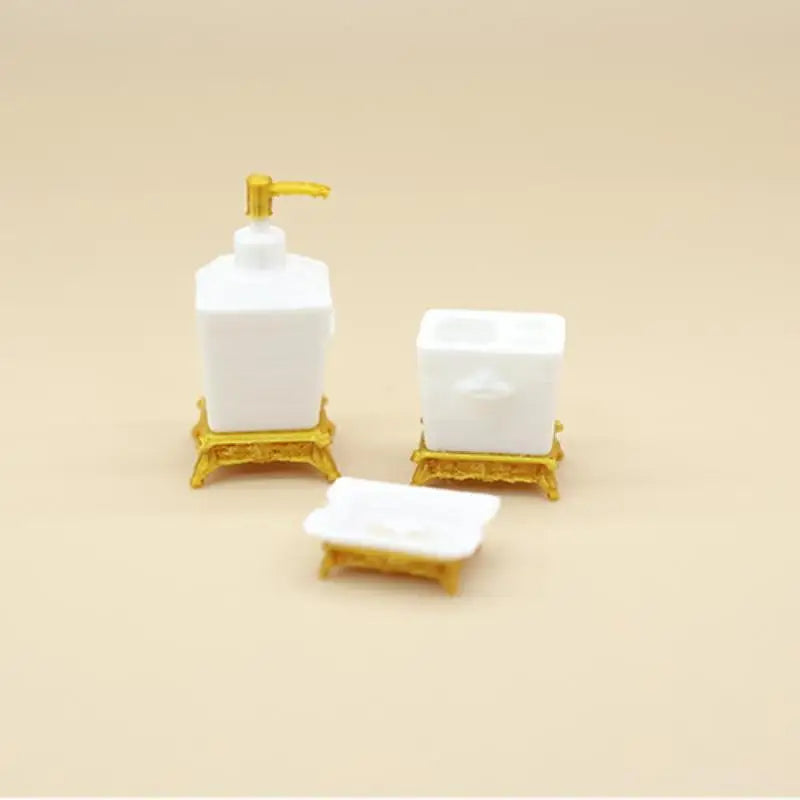 Mini Dollhouse 1 12 Scale Toothbrush Holder Set 1 3Pcs Creative Bathroom Accessories for Pretend Play Home Vue