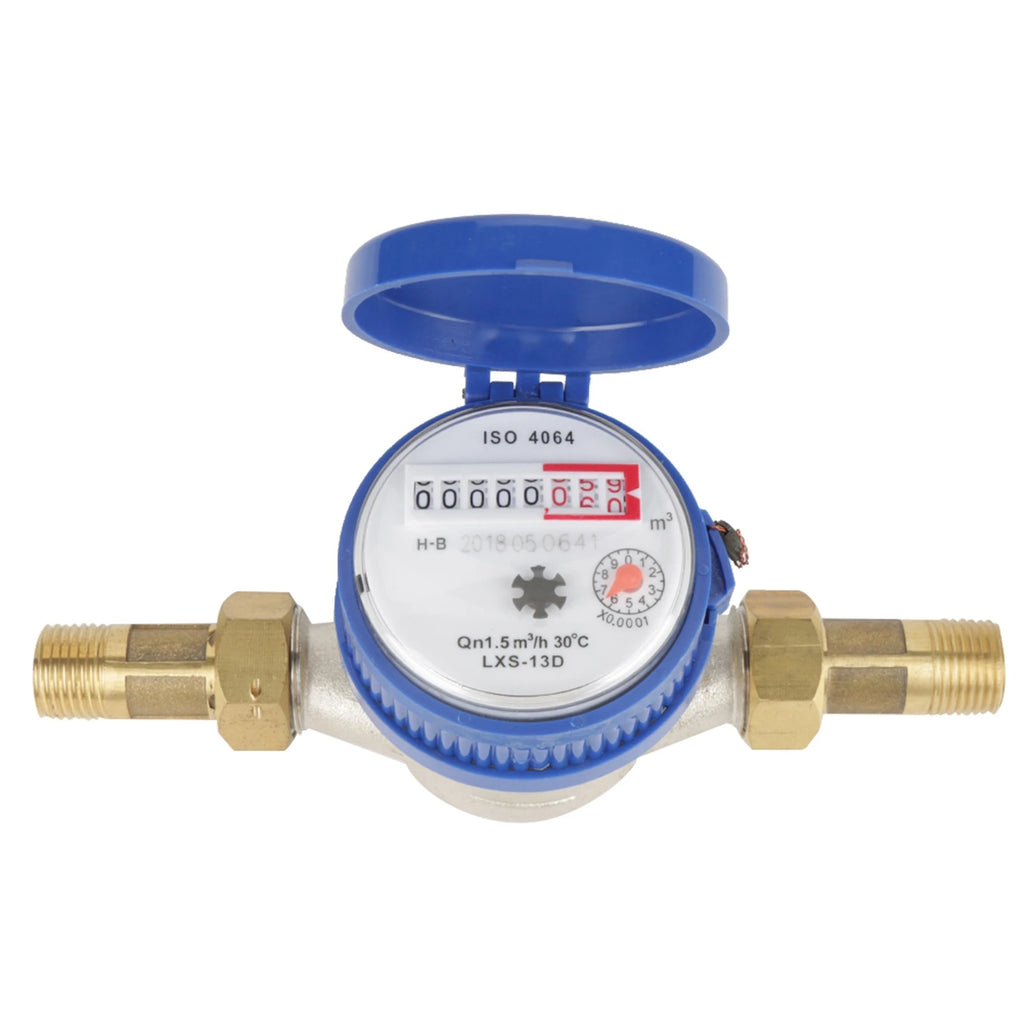 Garden Water Meter 15mm 1/2 Inch Cold Water Meter with Fittings for Garden &amp Home Usage Vue