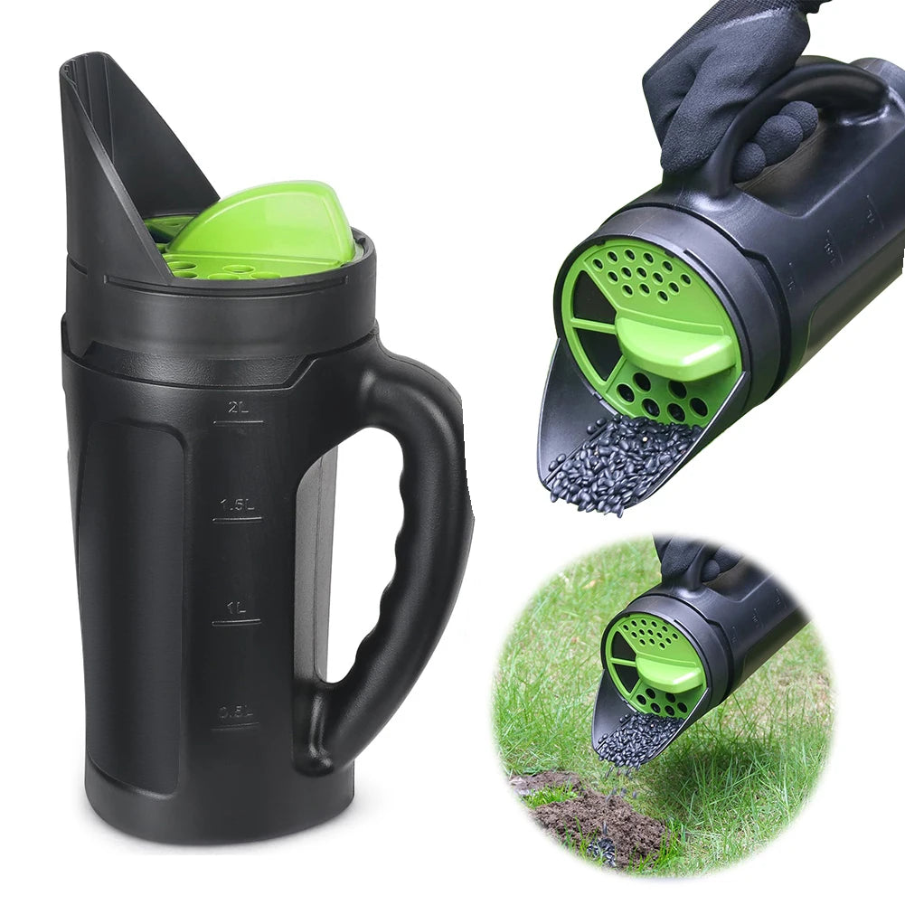 Handheld Seed Spreader – Adjustable Manual Lawn & Garden Seeder Lawn Seed Spreader Vue