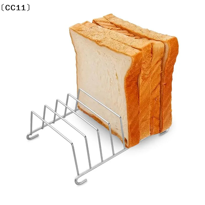 Stainless Steel Toast And Bread Rack 8 Slots Rectangle Food Display Tool For Air Fryer Accessories〔CC11〕 Vue