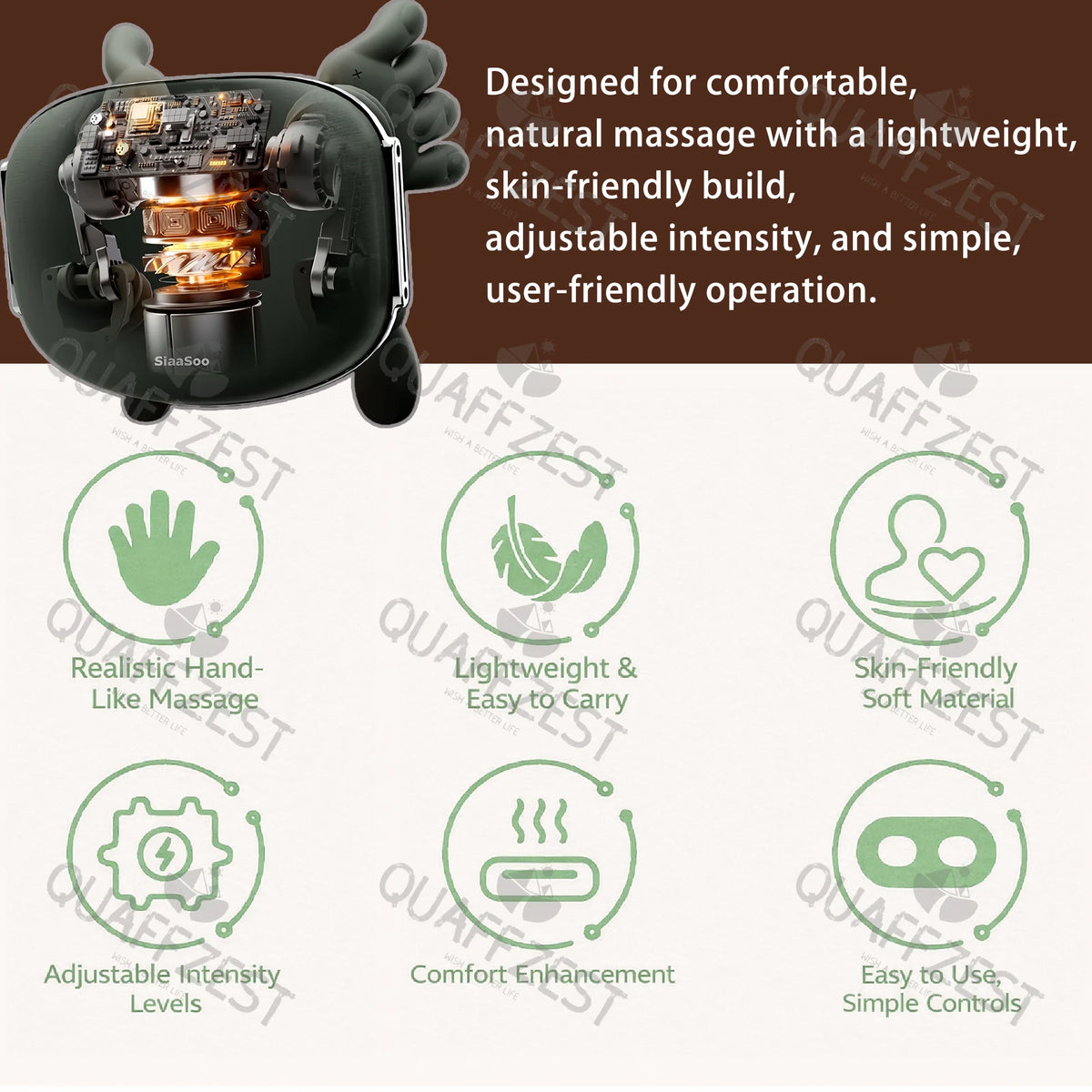 4D Bionic Finger Neck Shoulder Massager Wireless Neck Cervical Trapezius Kneading Massage Shawl Brushless Motor Neck masajeador Vue