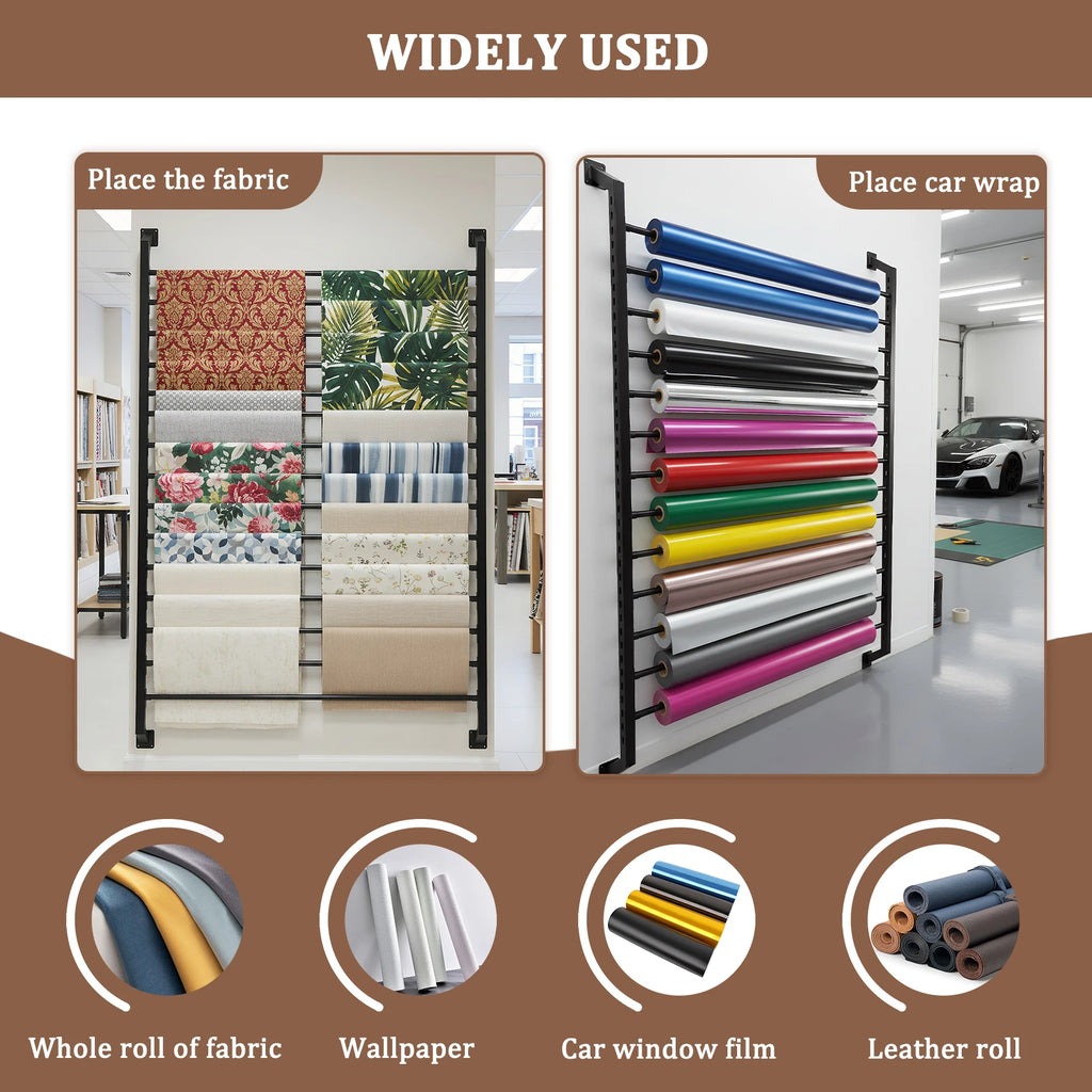 13-Roll Vinyl Roll Holder Wall Mount Display Rack | APWIKOGER Vinyl Roll Display Rack Vue