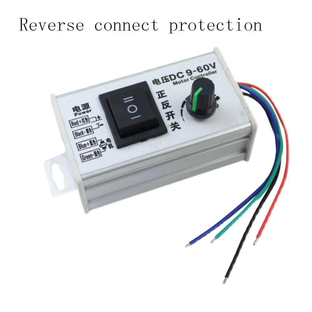 9-60V DC Motor Speed Controller 20A 25KHZ PWM DC Motor Forward and Reverse Control Switch 1-100 Adjustable Motor Speed Governor Vue Enhanced 0