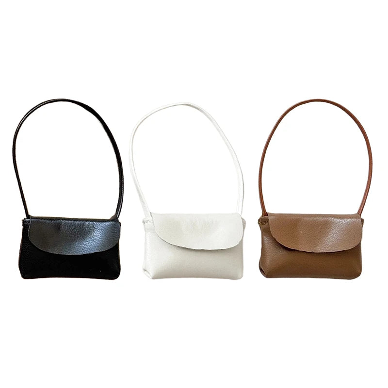 15-17cm Doll PU Leather Handbag Purse Dollhouse Decoration Pretend Play Doll Accessories Toy Vue