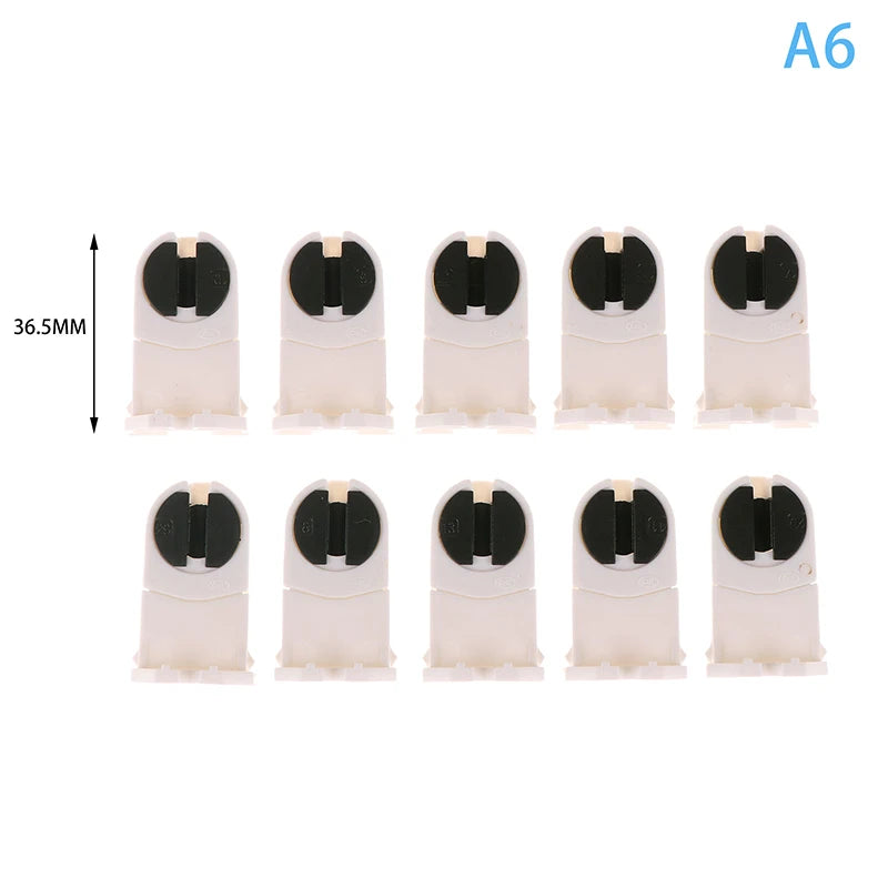 10Pcs Home T5 Light Holder G5 Base Non-Shunted Heat-Resistant Lamp Socket AC500V 2A For LED Fluorescent Light Tube Holder Vue A6