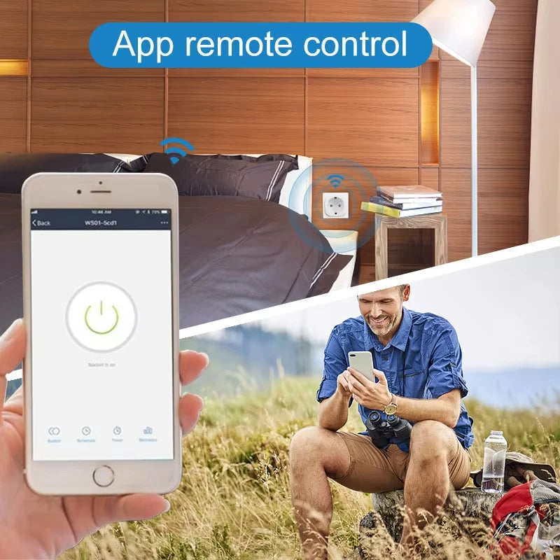 Smart Socket EU Plug WIFI or Zigbee16A/20A With Power Monitor Timing Voice Control Work with Tuya Alexa Google Home Alice Vue