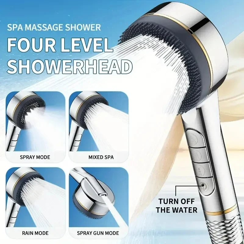 4-Speed Filtered High-Pressure Handheld Shower Head | Water Saving Handheld Shower Head Vue