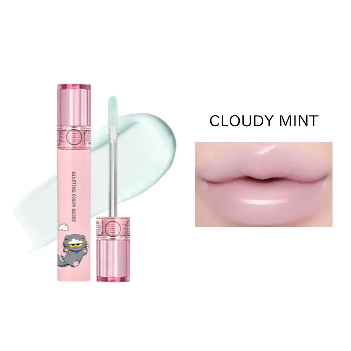rom&nd XZO&FRIENDS GLASTING COLOR GLOSS,Sweet Scent,Easy Application,Luxury Makeup,Plumping Effect,Korean Cosmetic,Korean Makeup Vue 20 CLOUDY MINT