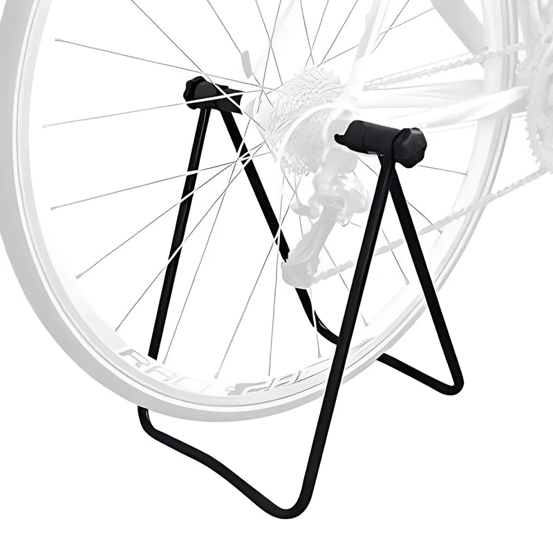 Universal Foldable Bike Display Rack Triangle Shaped Wheel Hub Repair Stand for Easy Storage and Stable Parking Solutions Vue
