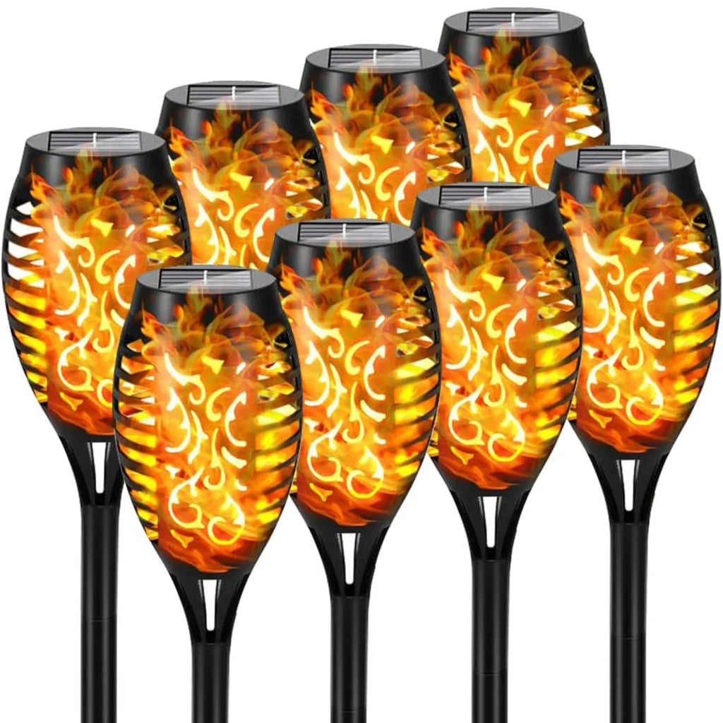 12LED Solar Flame Light Outdoor,Waterproof 12LEDs Torches Landscape Lamp for Outdoor Courtyard Garden Yard,Halloween Decorations Vue 8PCS