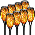 12LED Solar Flame Light Outdoor,Waterproof 12LEDs Torches Landscape Lamp for Outdoor Courtyard Garden Yard,Halloween Decorations Vue 8PCS