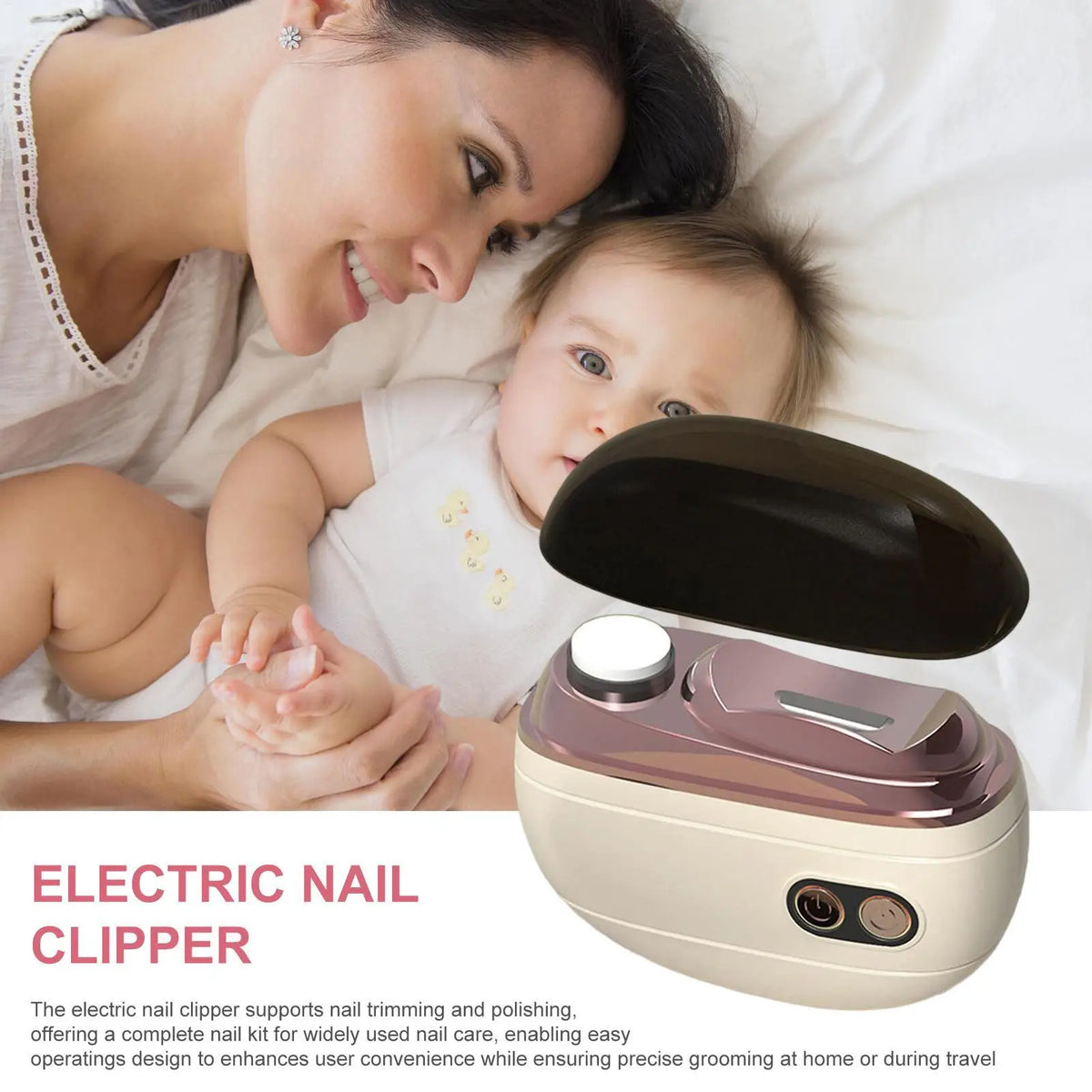 Electric Nail Trimmer with LED Light 2-Speed Automatic 4 In1 Automatic Nail Clipper for Seniors Elderly Women Adults Kids Vue