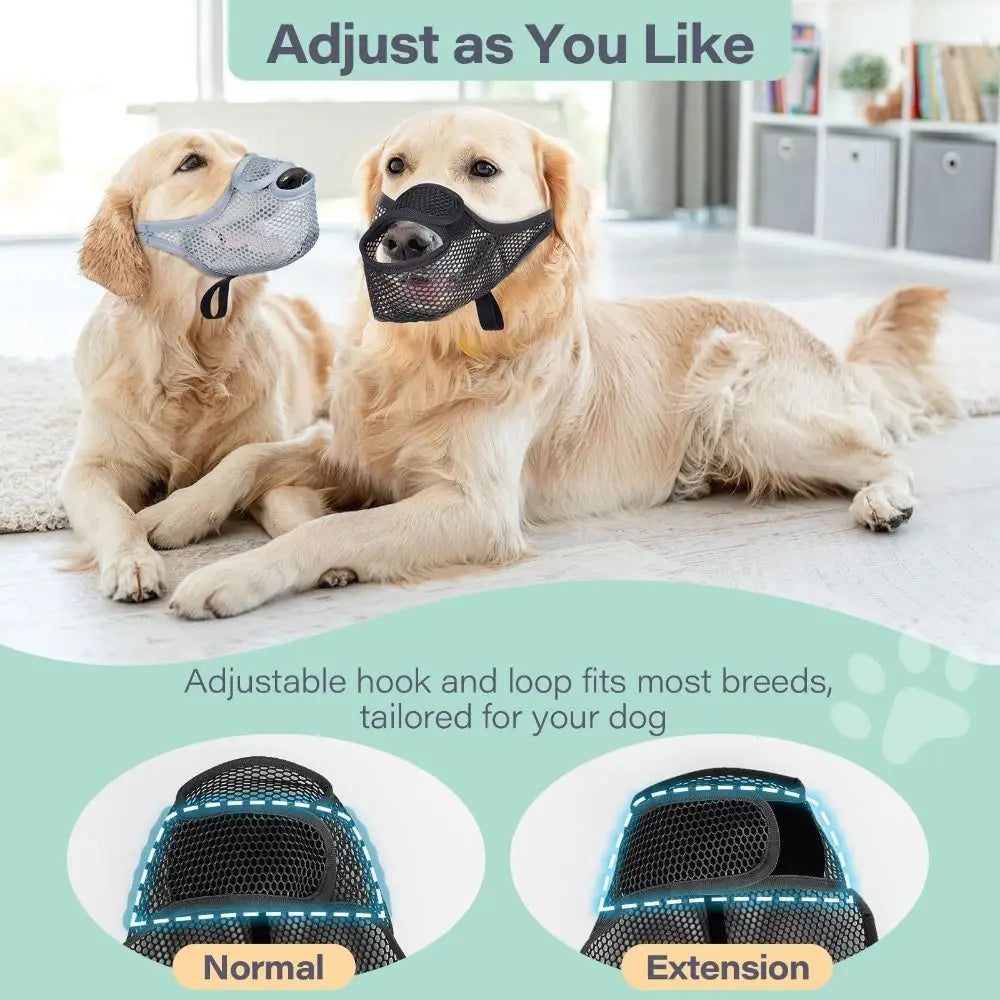 Breathable Mesh Dog Muzzle Anti-Bite Adjustable Strap Dog Mouth Cover Long Mouth Scavenging Prevention Pet Mouth Mask Vue