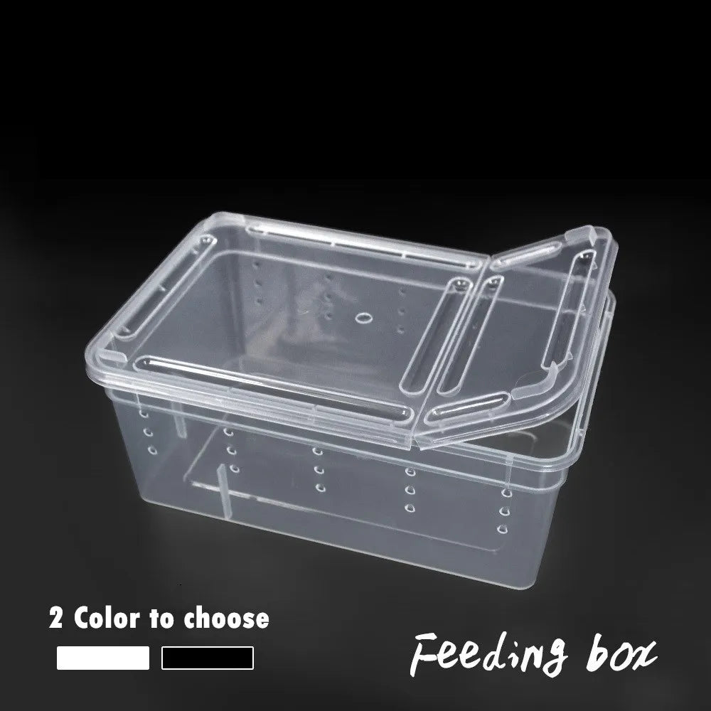 10pcs Plastic Transparent Reptile Box for Snake Turtle Breeding Box Case Feeding Hatching Container Vue