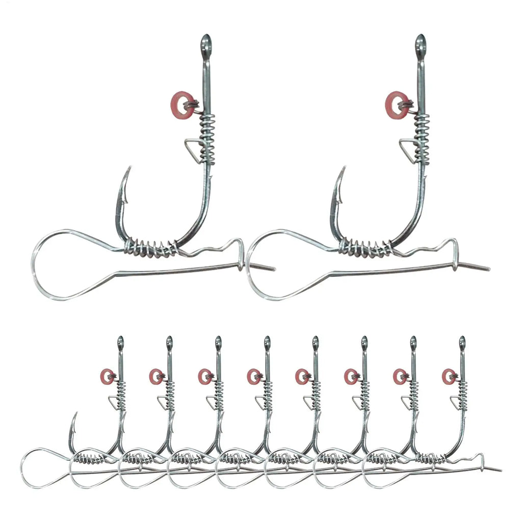 10Pcs Live Shrimp Hook 2-in-1 Angling Tool Bass Fishing Hooks For Fishermen Saltwater Sea Lake River F reshwater Angling Gear Vue