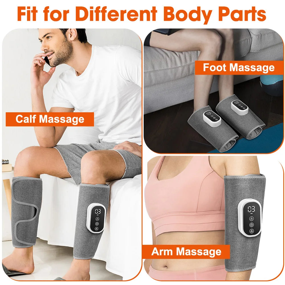 360° Air Pressure Heating Calf Massager Wireless Leg Massage 3 Mode Airbag Compresstion Relax Foot Calf Muscle Relieve Fatigue Vue
