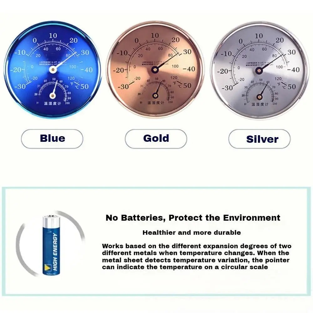 Thermometer Hygrometer 12.7cm Large Household -30-50°C/10-99%RH High-precision Wall-mounted/Stand Temperature and Humidity Meter Vue