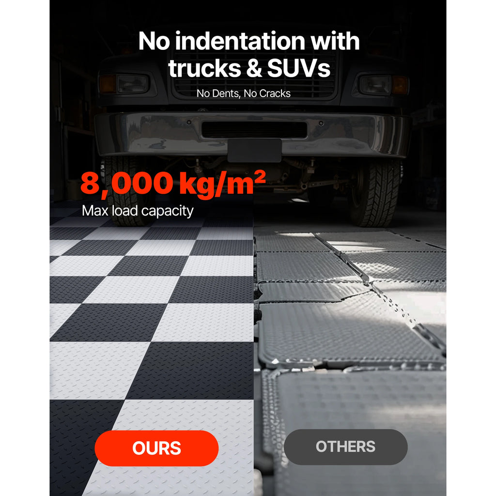 Interlocking Garage Floor Tiles Diamond Plate PVC Mats 8 & 16 Pack Interlocking Floor Tiles Vue