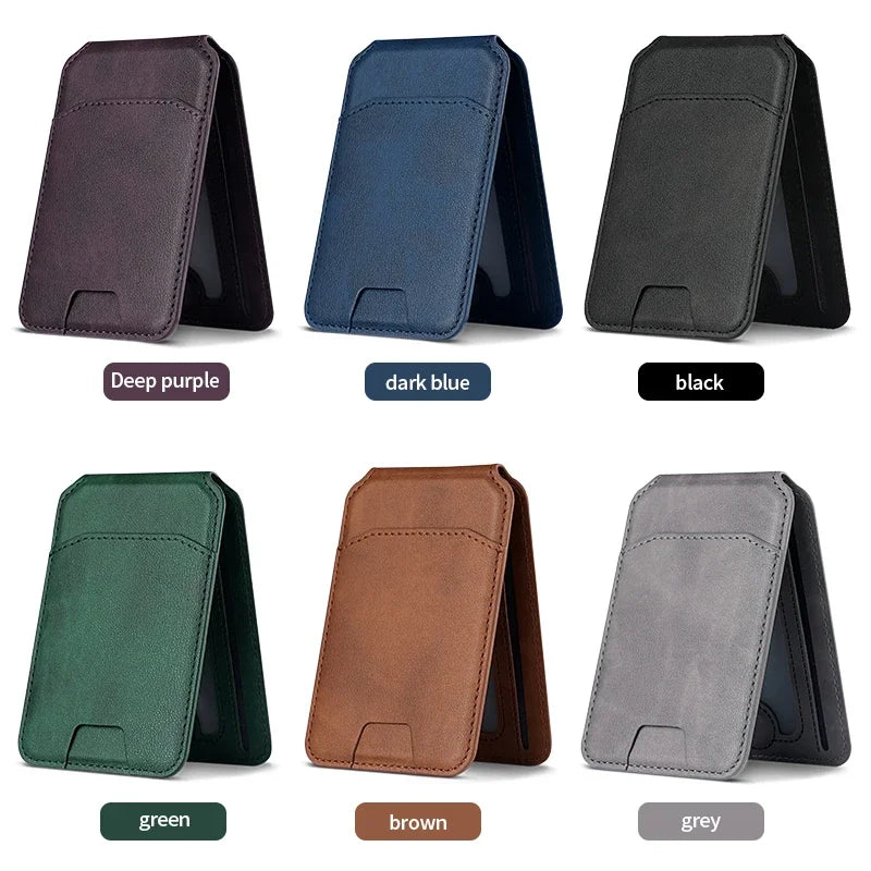 Luxury For Magsafe Magnetic Leather Wallet Holder Case For iPhone 16 15 14 13 12 Pro Max Card Holder Phone Bag Cover Accessories Vue