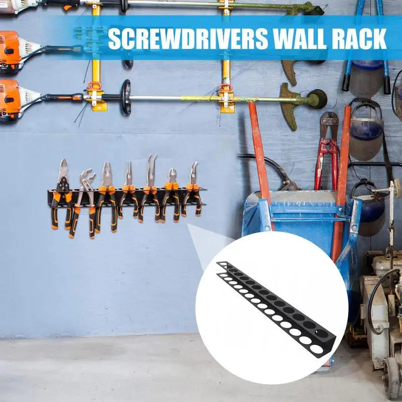 14-Hole Wall-Mounted Screwdriver & Tool Organizer Rack Wall Tool Organizer Vue