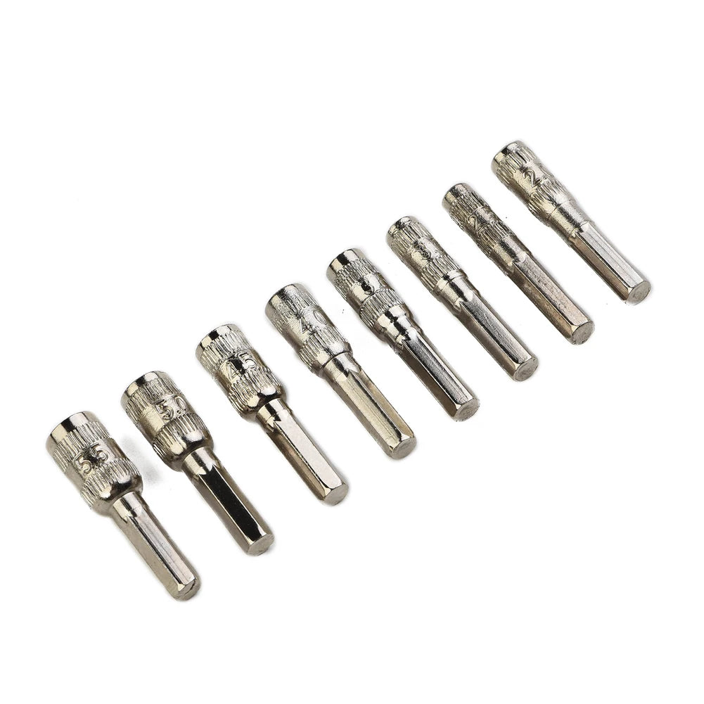 8-Piece 6-Point Hex Socket Set H4 Shank Nut Driver Kit Hex Socket Set Vue
