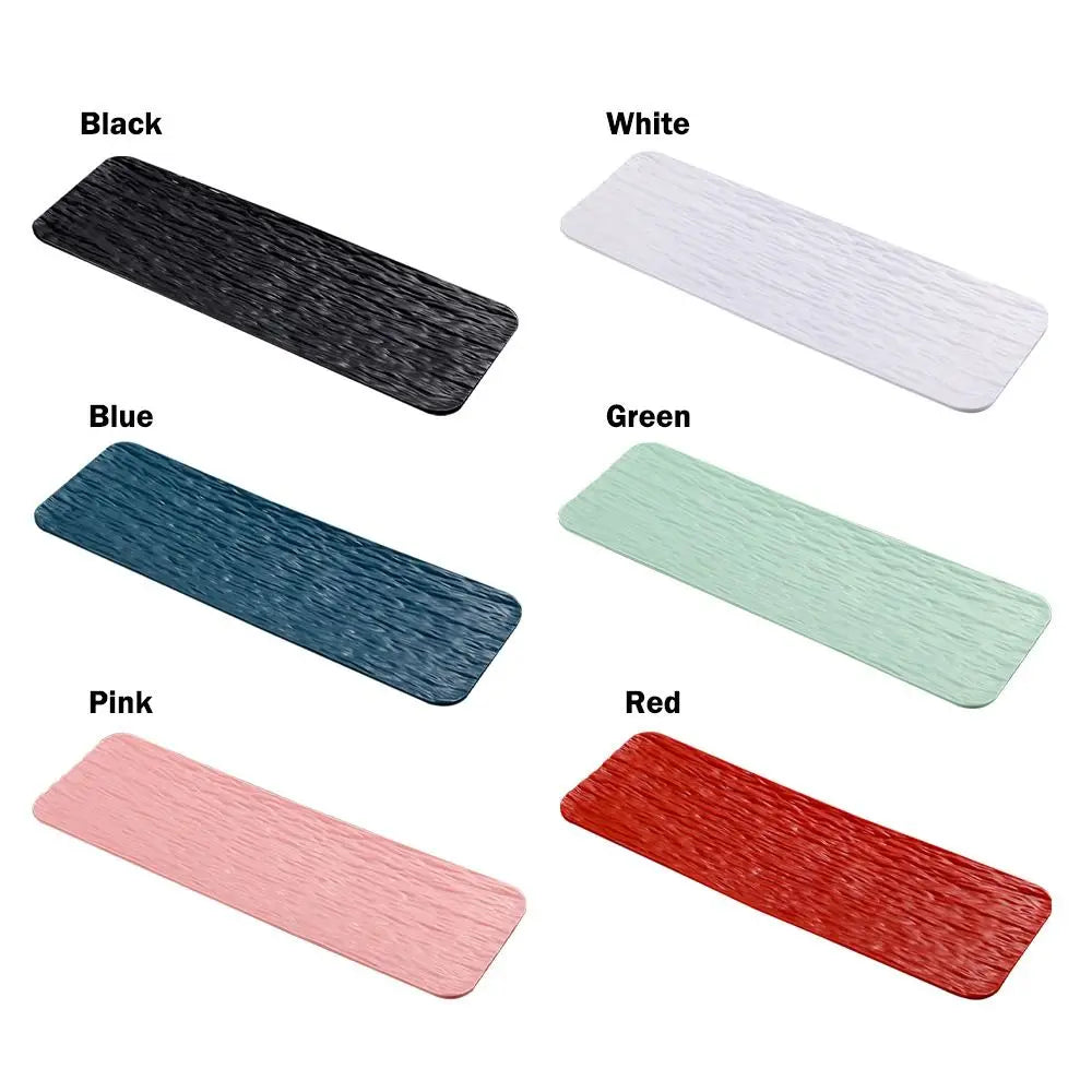 Multicolor Sushi Plate Stone Grain Flat Design Rectangular Long Shape