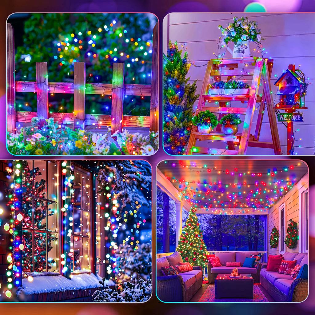 8 Lighting Modes Green Cable Fairy Lights, Dimmable LED String Lights, Battery Powered for Xmas Garden Window Festive Decoration Vue