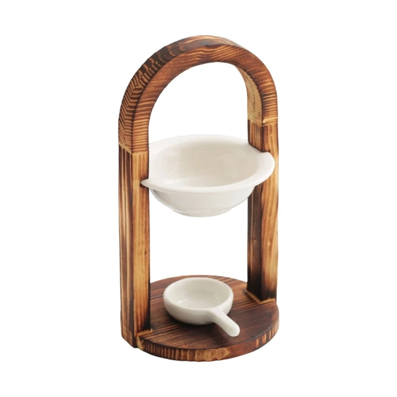 Ceramic Essential Oil & Wax Melt Burner | Tealight Diffuser Wax Melt Burner Vue 75-BW