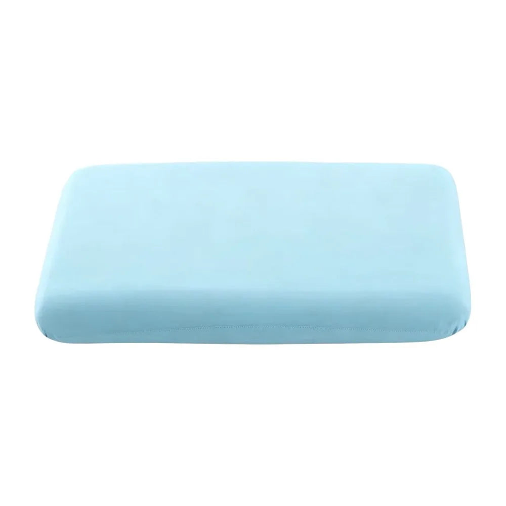 Solid Color Cooling Pillowcase High Elasticity Breathable Ice Silk Pillowcase Skin Friendly Stain-resistant Pillowslip Summer Vue Blue-Zipper