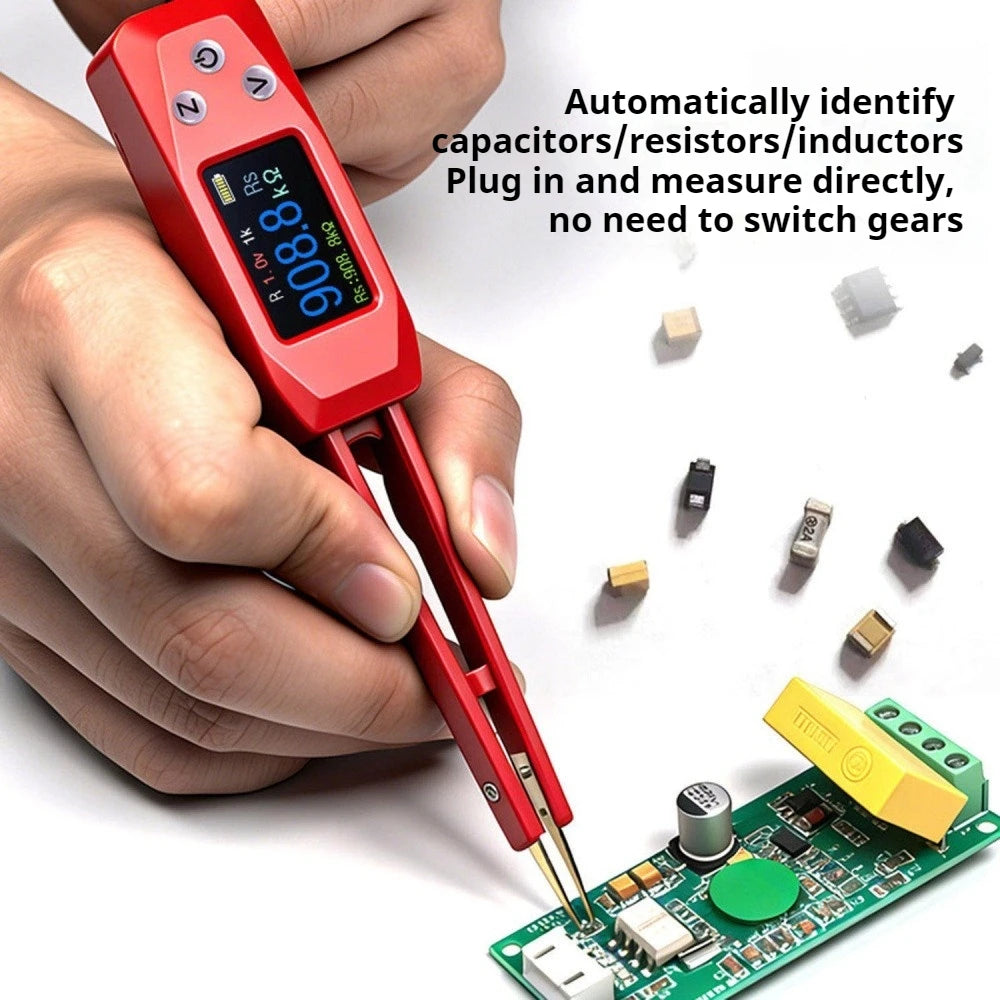 Smart Digital Tweezer LCR Bridge Tester 1mΩ-20MΩ 1pF-10mF 0.5uH-2H 1.14" Screen Type-C Rechargeable Multimeter for Component Vue Default Title
