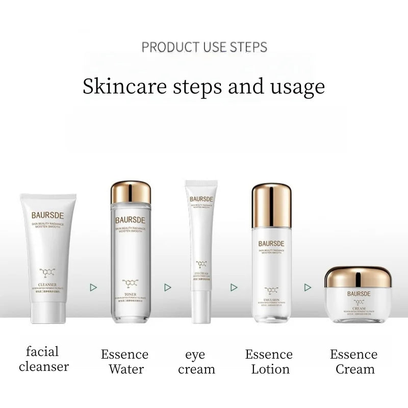 Bosein Retinol Skincare Five-Piece Set, Including Cleansing Balm, Essence Water, Eye Cream, Essence Lotion, Essence Cream, Contains Skin-Beneficial Ingredients Such as Bosein, Niacinamide, Centella Asiatica Extract, with a So Vue