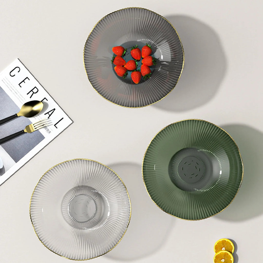 Draining Fruit Plate Luxurious Plastic Footed Fruit Bowl Beautiful Healthy with Draining Hole for Coffee Table for Living Room Vue