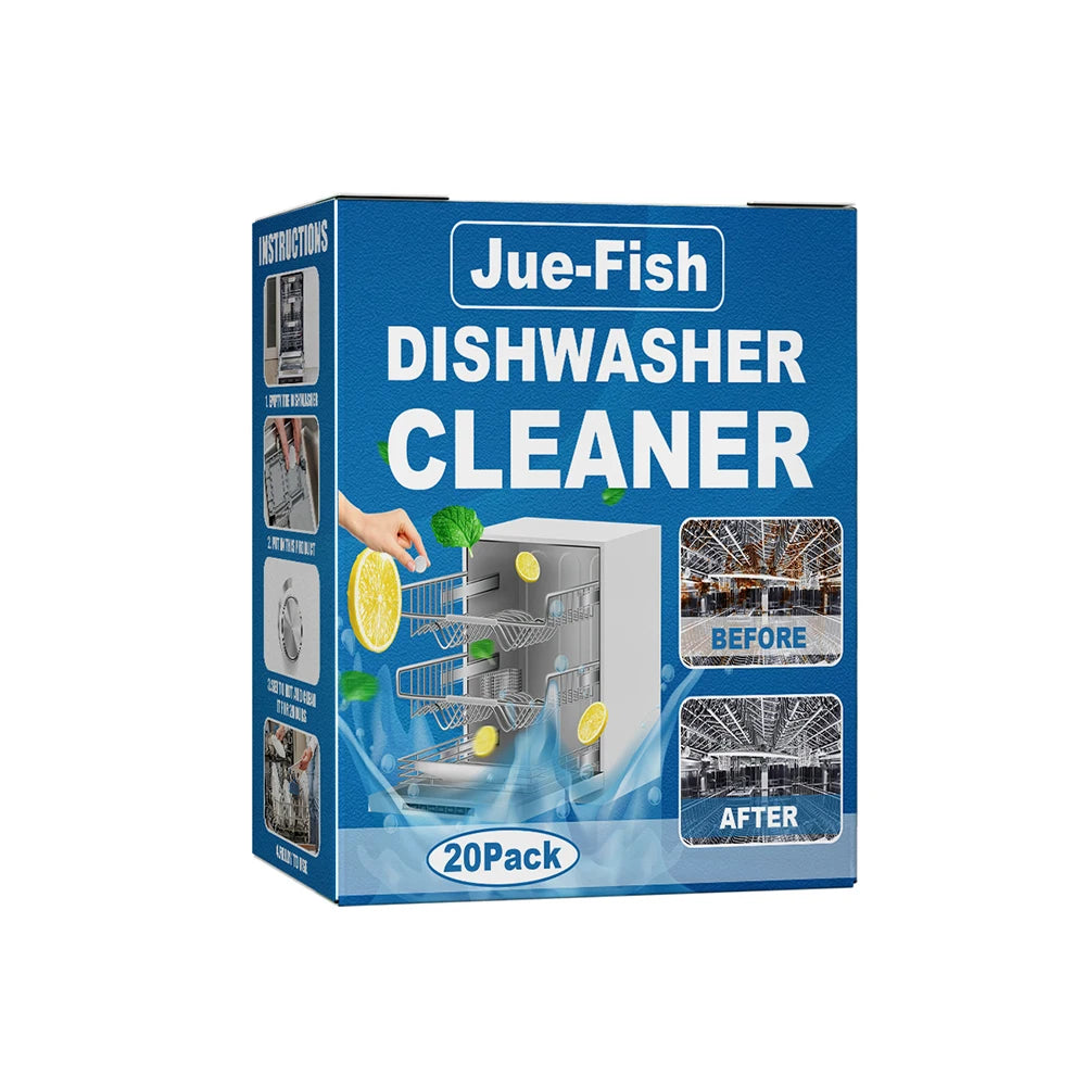 20pcs Dishwasher Cleaner Removes Limescale Build Up and Odor Descaling Tablets Strong Oil Stain Removal Kitchen Cleaning Tools Vue