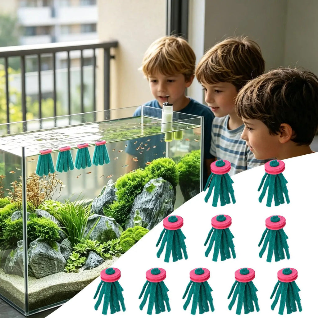 10 Pieces Aquarium Spawning Mop Decorative Breeder Floating Egg Collector Replacement for Betta Fresh Water Feeding Hiding Vue