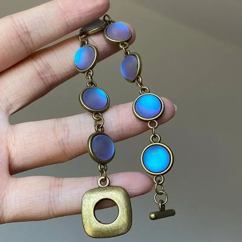 Fashion Blue Vintage Bracelet Women Harajuku Bangles Beads Aesthetic Jewelry Charm Bracelet Vue