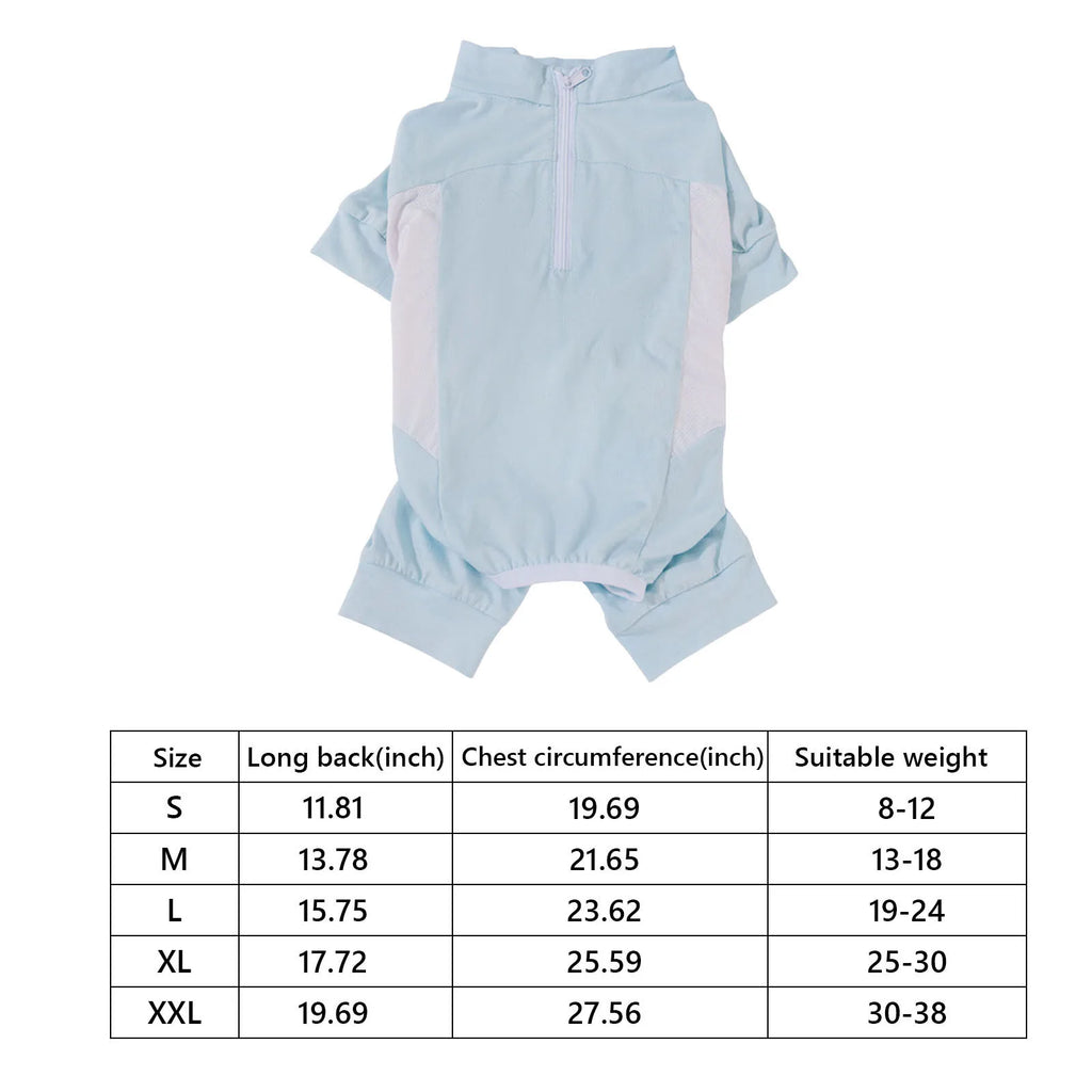 APWIKOGER Dog Sun Protection Cooling Shirt | 2-in-1 Jumpsuit Dog Cooling Jumpsuit Vue Blue S China Mainland