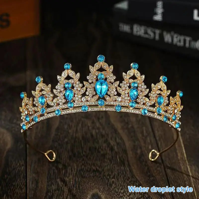 Wedding Hair Tiara Crystal Bridal Tiara Crown Silver Color Diadem Veil Tiaras Wedding Hair Accessories Headpieces Head Jewelry Vue A3