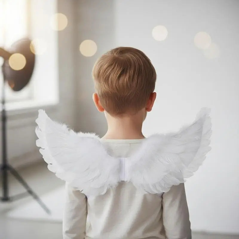 Swallow Shape White Angel Wings Elastic Straps Kids Party Cosplay