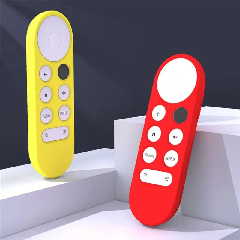 ABKW-Soft Silicone Case For Google Chromecast Remote Control Protective Cover Shell For Google TV 2020 Voice Remote Control A Du Vue