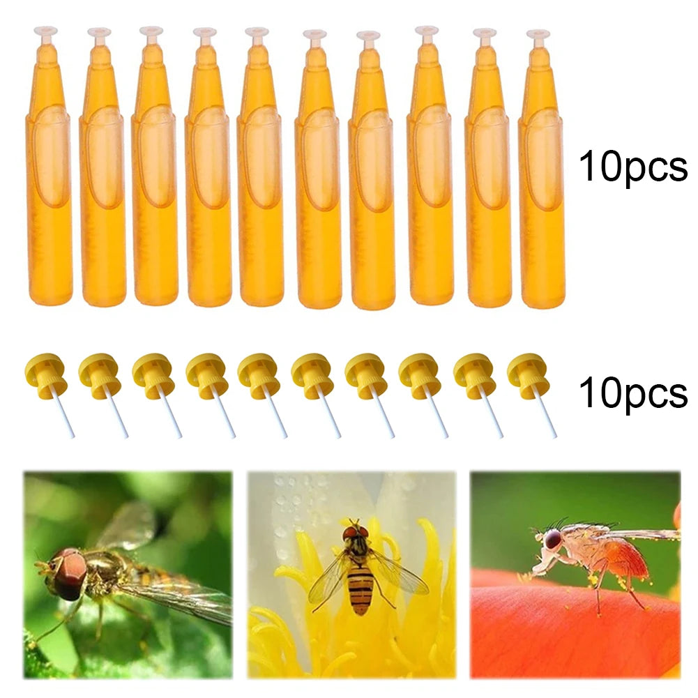 20Pcs Fruit Fly Traps with Fly Attractant Liquid Plastic Fruit Fly Killer Reusable for Courtyard Terrace Patio Control Vue