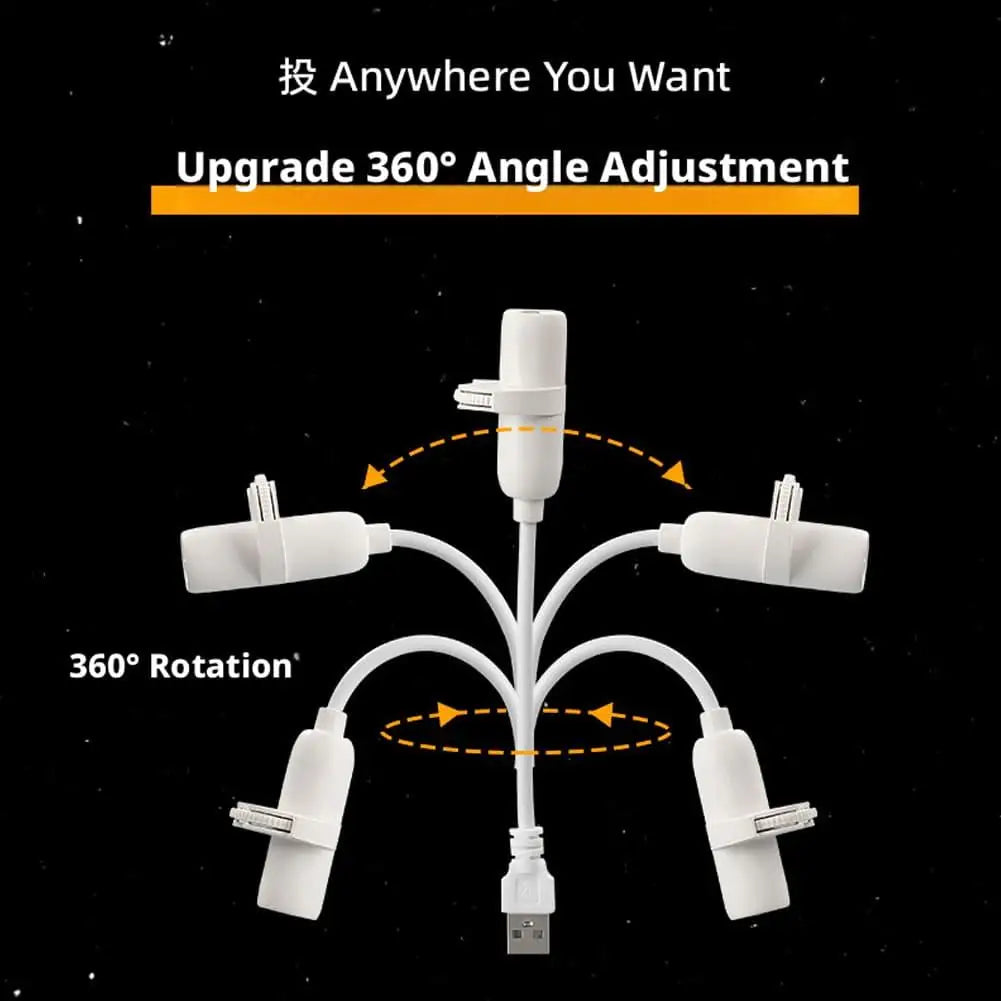 Multiple Galaxy Starry Sky Projection Light Creative 360° Angle Adjustable USB LED Night Light Home Bedroom Car Atmosphere Light Vue