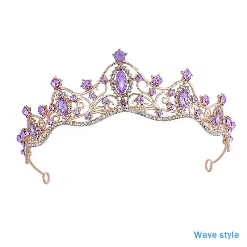 Wedding Hair Tiara Crystal Bridal Tiara Crown Silver Color Diadem Veil Tiaras Wedding Hair Accessories Headpieces Head Jewelry Vue A12